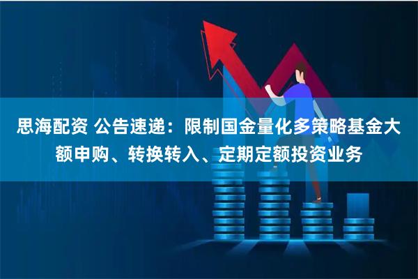 思海配资 公告速递：限制国金量化多策略基金大额申购、转换转入、定期定额投资业务