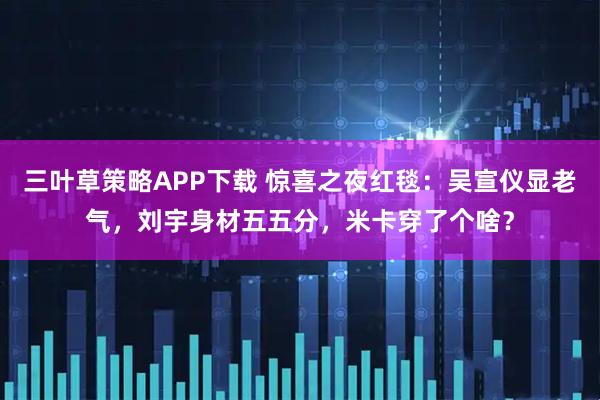 三叶草策略APP下载 惊喜之夜红毯：吴宣仪显老气，刘宇身材五五分，米卡穿了个啥？