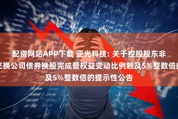 配资网站APP下载 亚光科技: 关于控股股东非公开发行可交换公司债券换股完成暨权益变动比例触及5%整数倍的提示性公告